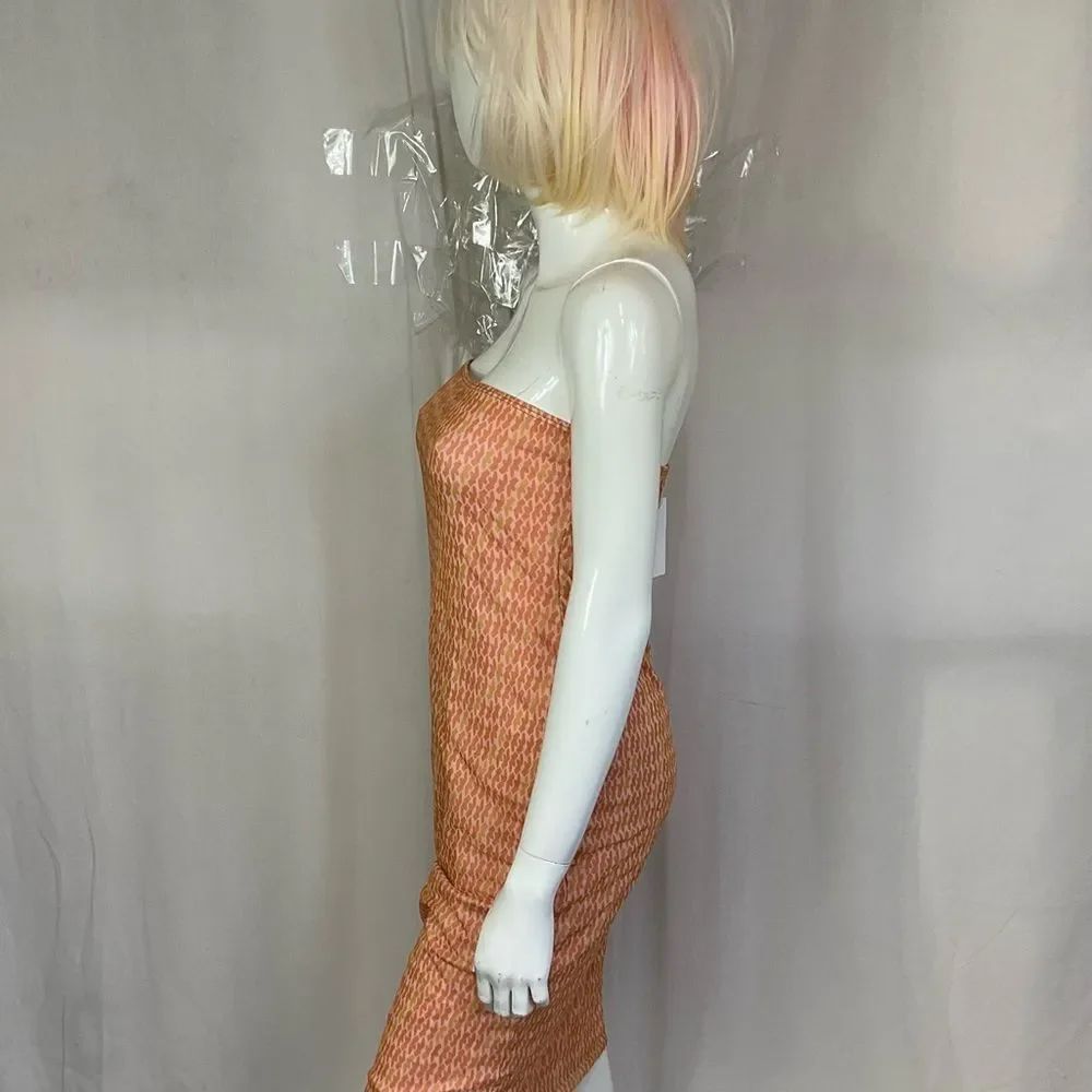 New Inamorata Patterned Orange Tala Strapless Tube Dress Size L — image 3 of 8